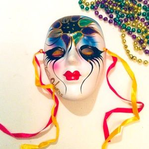New Orleans Ceramic Mardi Gras Face Mask
